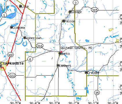 Quitman County, MS map
