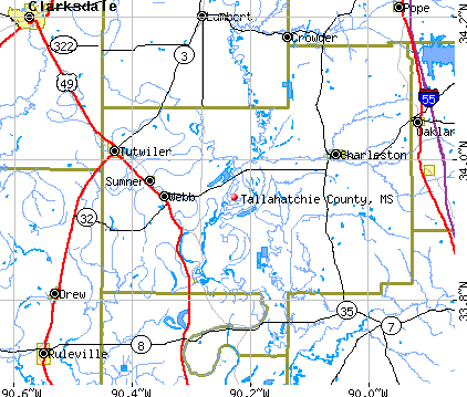Tallahatchie County, MS map