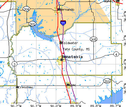Tate County, MS map