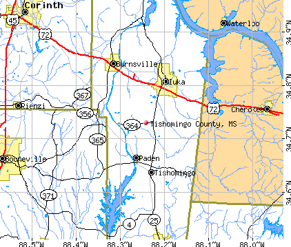 Tishomingo County, MS map