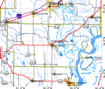 Lee County, AR map