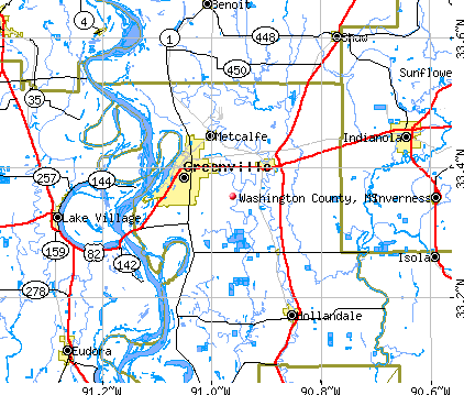 Washington County, MS map