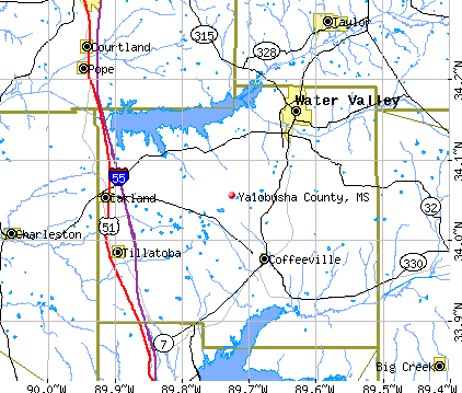 Yalobusha County, MS map