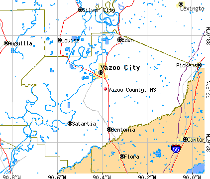 Yazoo County, MS map