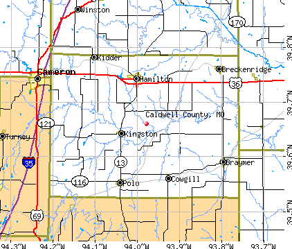 Caldwell County, MO map