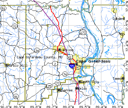 Cape Girardeau County, MO map