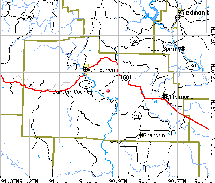 Carter County, MO map
