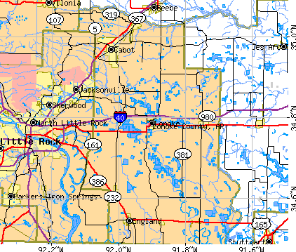 Lonoke County, AR map