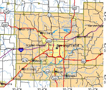 Greene County, MO map
