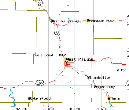 Howell County, MO map