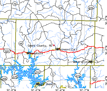 Ozark County, MO map