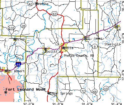 Phelps County, MO map