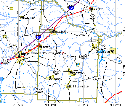 Nevada County, AR map