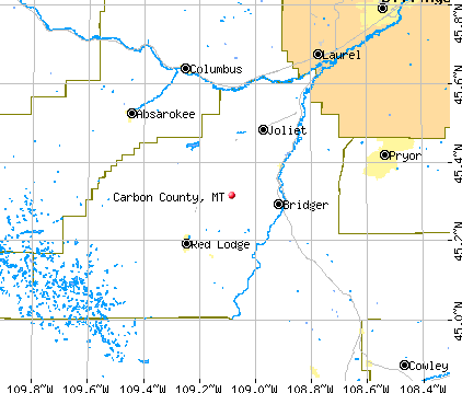 Carbon County, MT map
