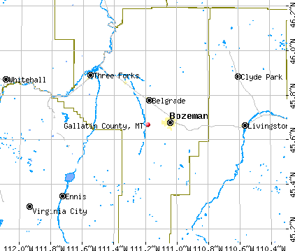 Gallatin County, MT map