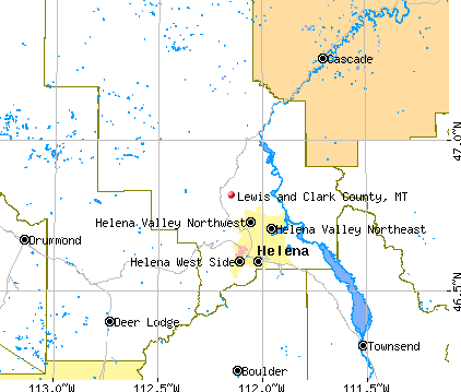 Lewis and Clark County, MT map