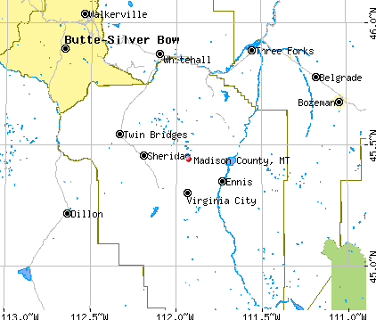 Madison County, MT map