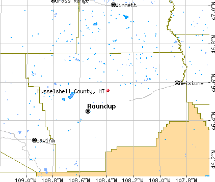 Musselshell County, MT map