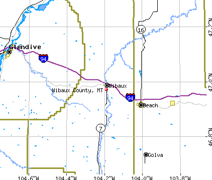 Wibaux County, MT map