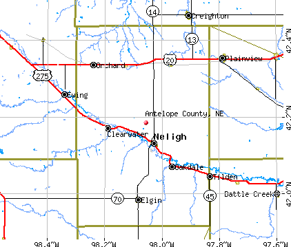 Antelope County, NE map
