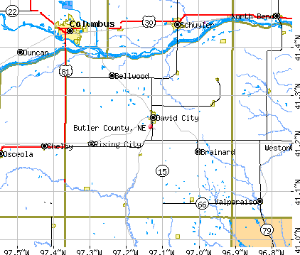 Butler County, NE map