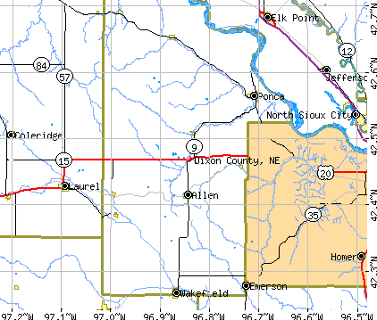 Dixon County, NE map