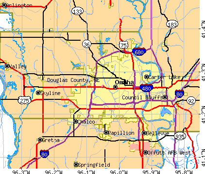 Douglas County, NE map