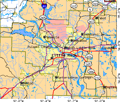 Pulaski County, AR map