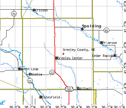 Greeley County, NE map