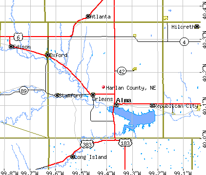 Harlan County, NE map