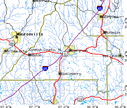 Conecuh County, AL map
