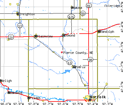 Pierce County, NE map