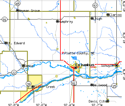 Platte County, NE map