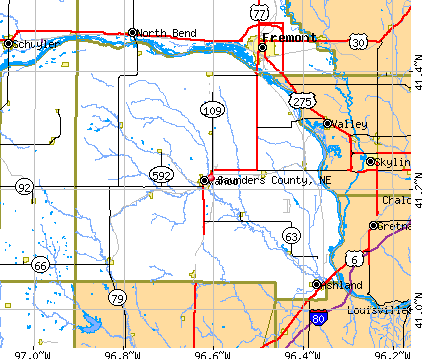 Saunders County, NE map