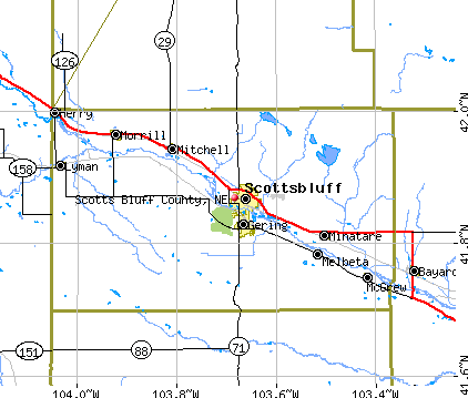 Scotts Bluff County, NE map