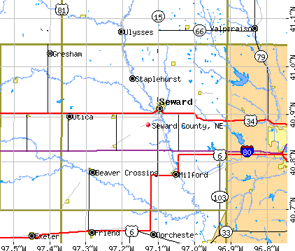 Seward County, NE map