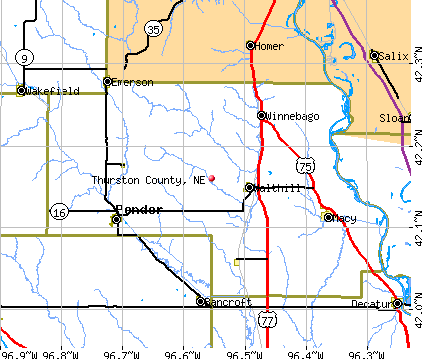 Thurston County, NE map