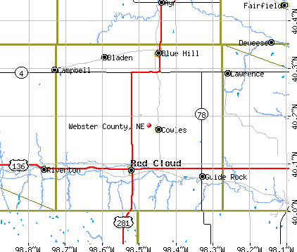 Webster County, NE map