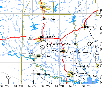 Sevier County, AR map