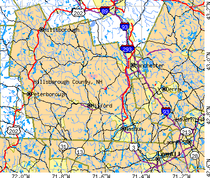 Hillsborough County, NH map