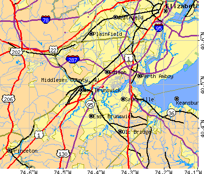 Middlesex County, NJ map
