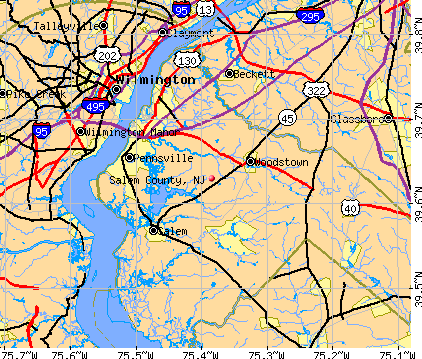 Salem County, NJ map