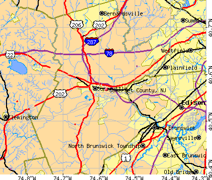 Somerset County, NJ map