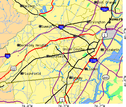 Union County, NJ map