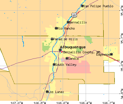 Bernalillo County, NM map
