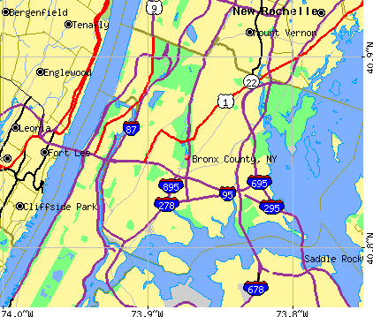 Bronx County, NY map