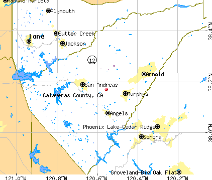 Calaveras County, CA map