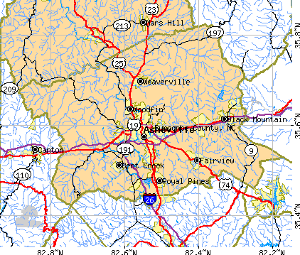 Buncombe County, NC map