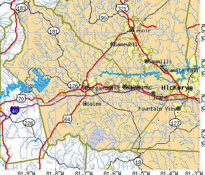 Burke County, NC map