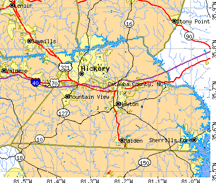 Catawba County, NC map
